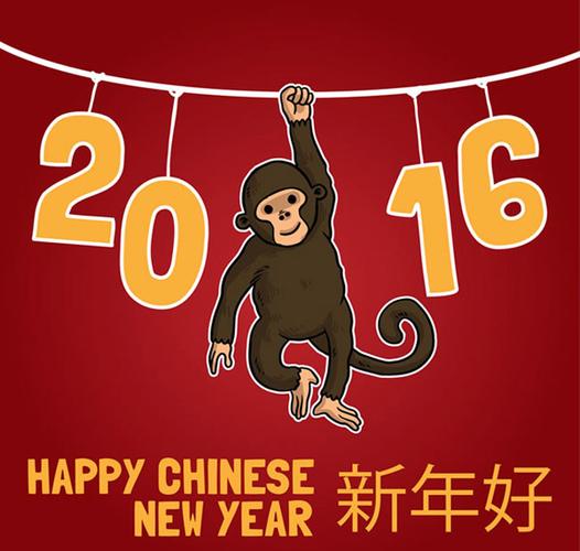 猴年春节贺卡图片，喜迎新年！