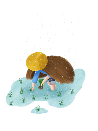 谷雨插秧图片大全_谷雨插秧_谷雨插秧的儿童画